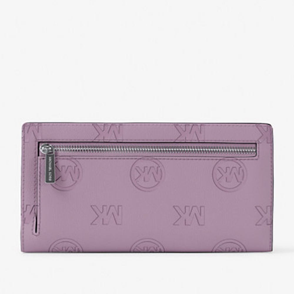 MICHAEL KORS Carson Large Logo Debossed Snap Wallet
Light Quartz 
NWT - Picture 2 of 16